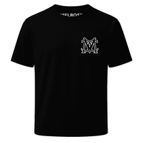 Black Iconic monogram streetwear tee front & back print featuring a stylish logo design